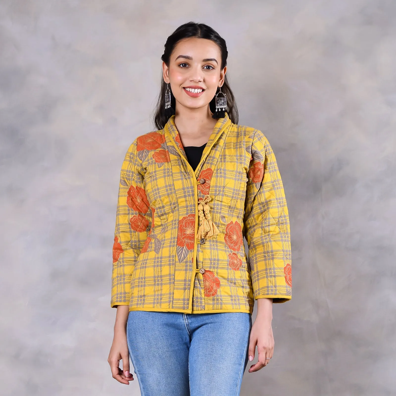 Dianthus Mustard Quilted Jacket