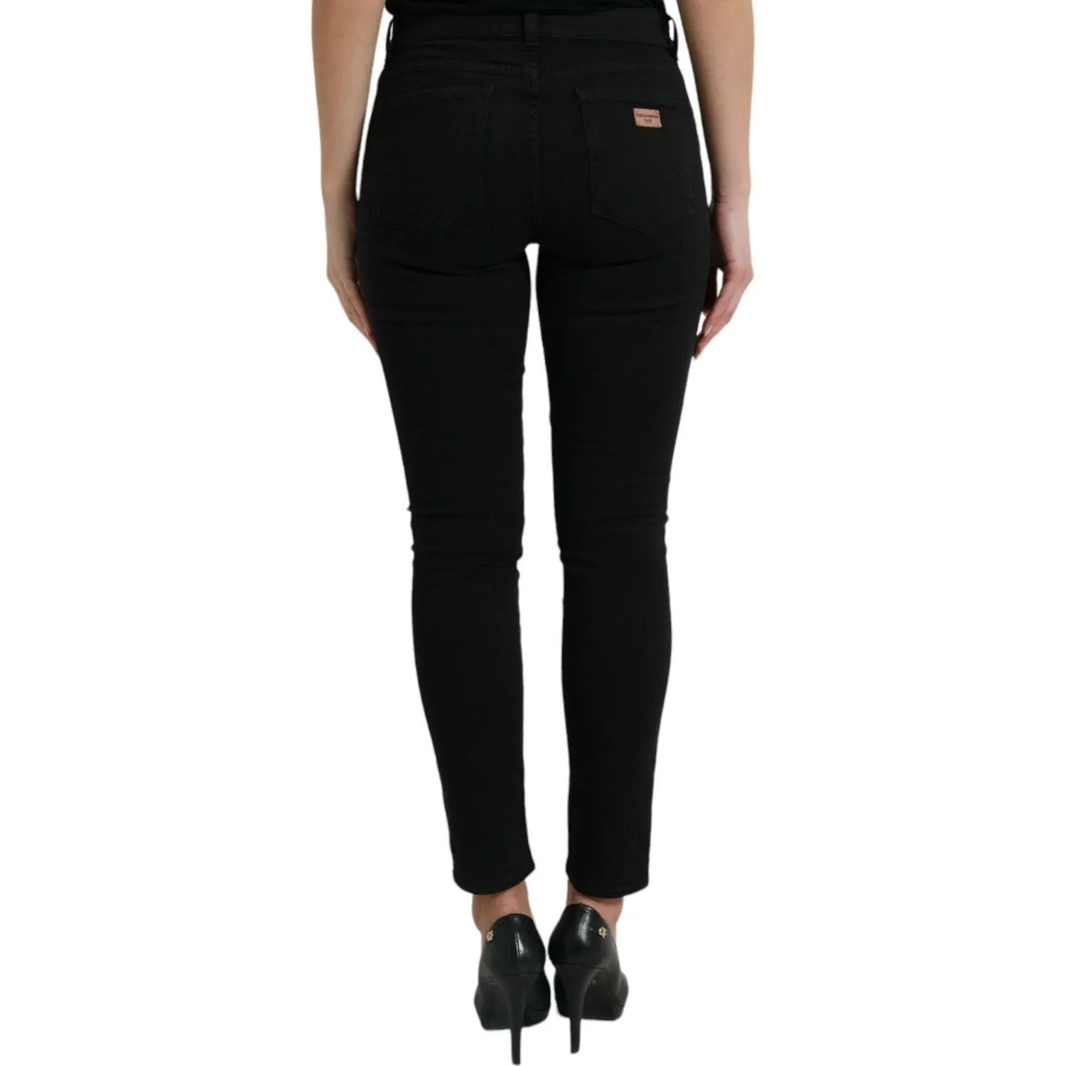 Dolce & Gabbana Chic Black Mid-Waist Stretch Jeans