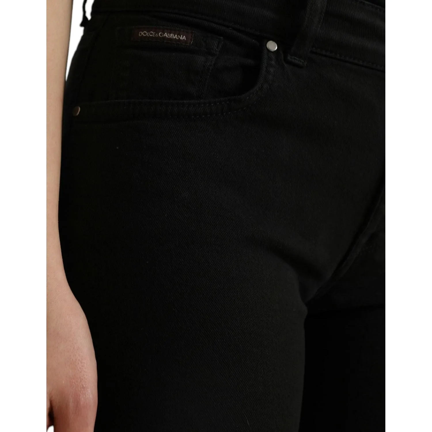 Dolce & Gabbana Chic Black Mid-Waist Stretch Jeans