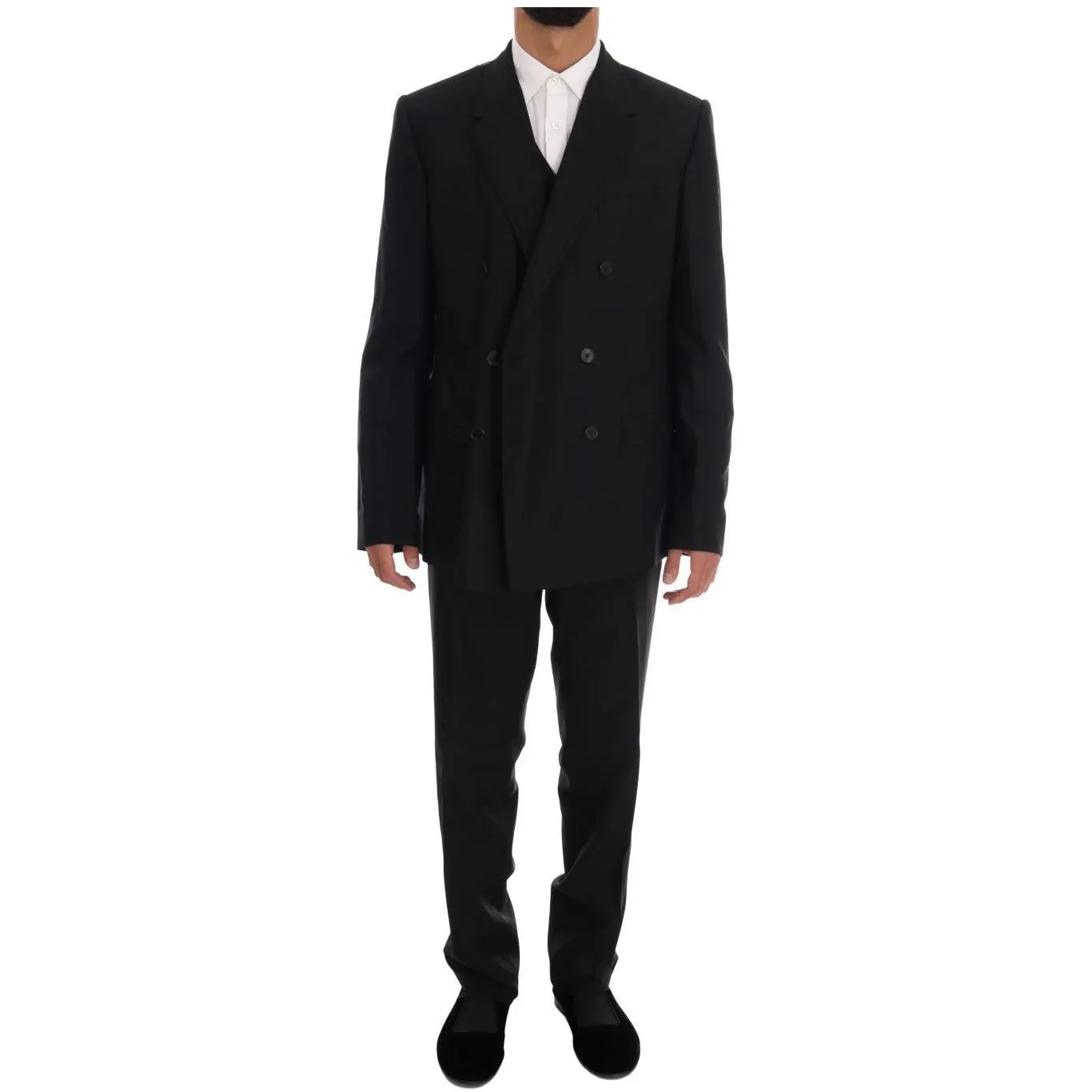 Dolce & Gabbana Elegant Black Wool Three-Piece Suit