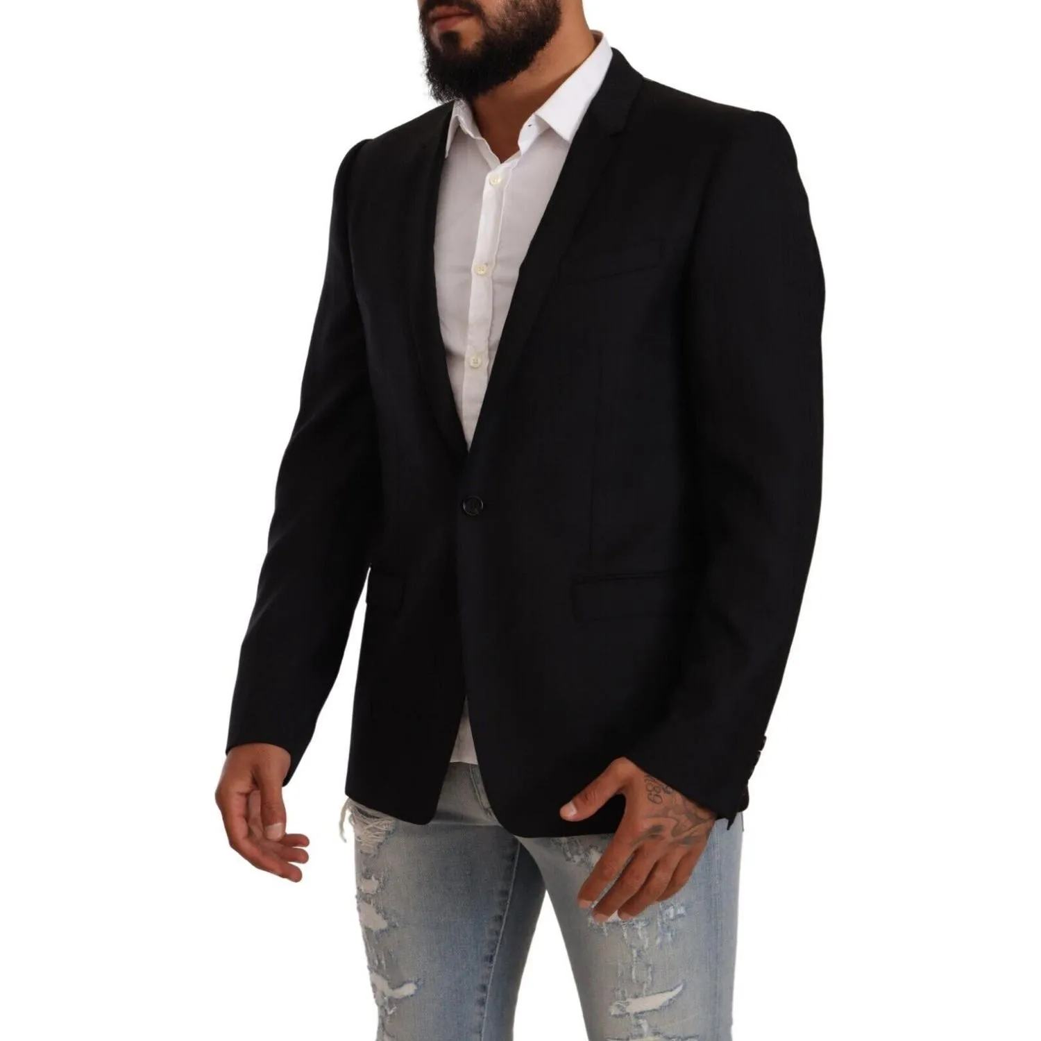 Dolce & Gabbana Exclusive Black Virgin Wool Blazer