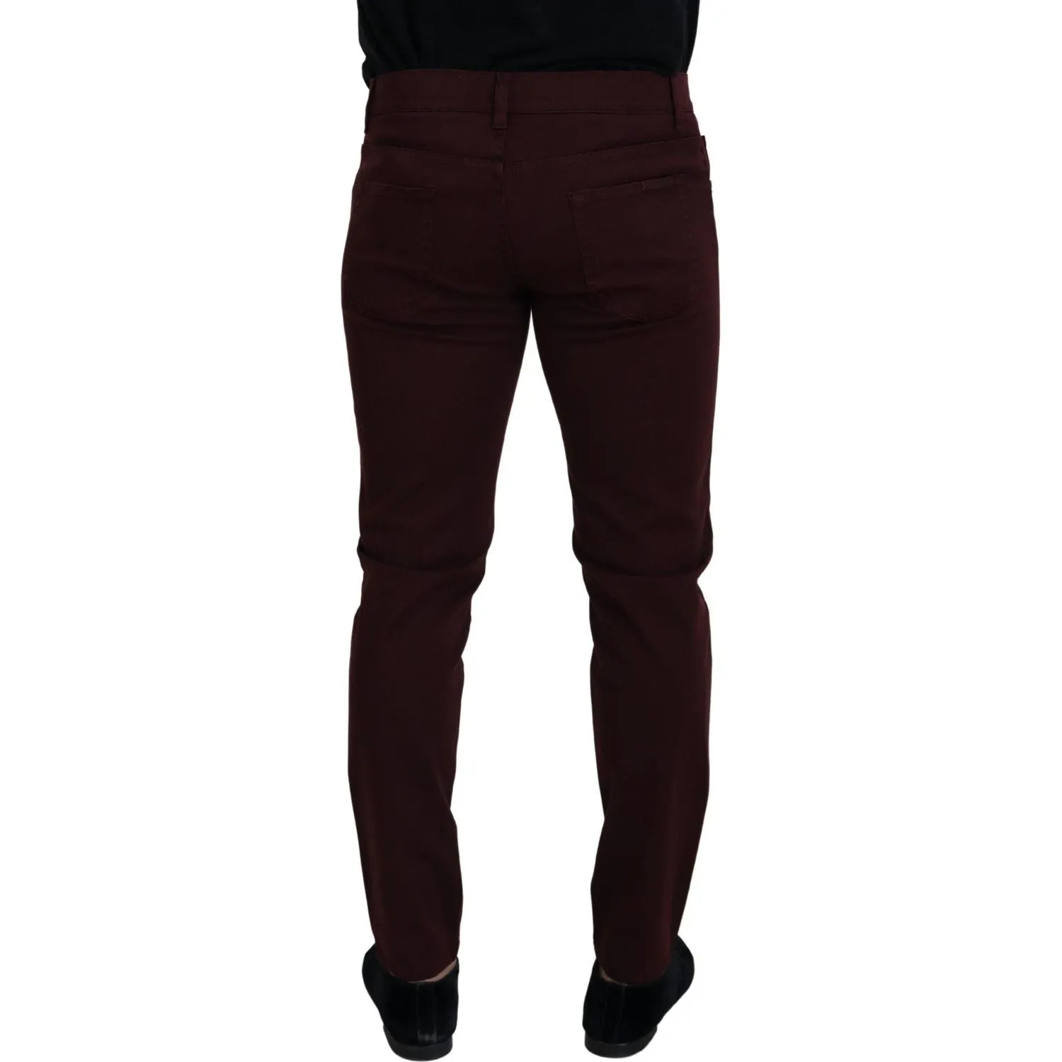 Dolce & Gabbana Slim Fit Bordeaux Jeans - Italian Luxury