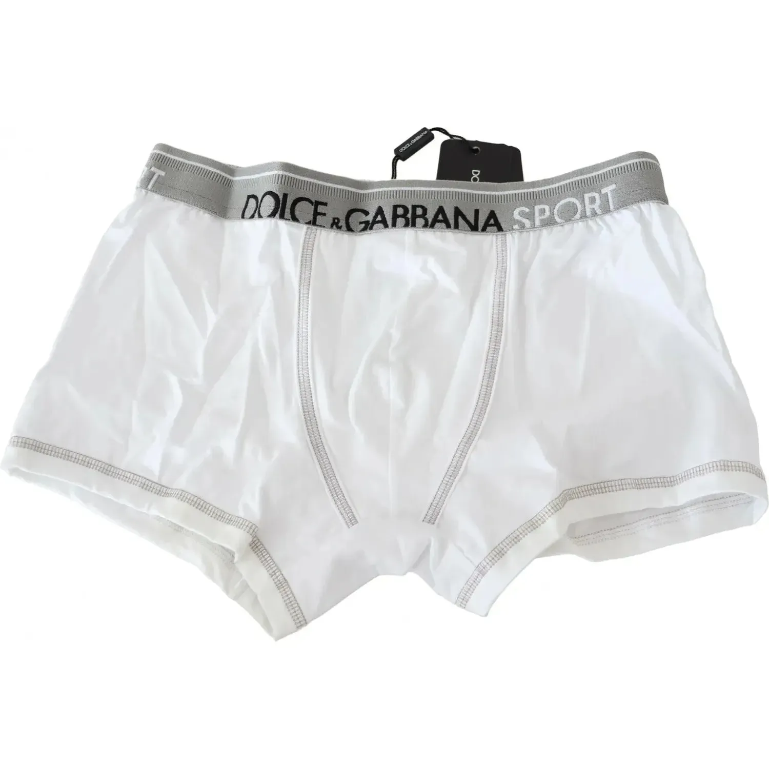 Dolce & Gabbana White Cotton Stretch Regular Boxer Underwear