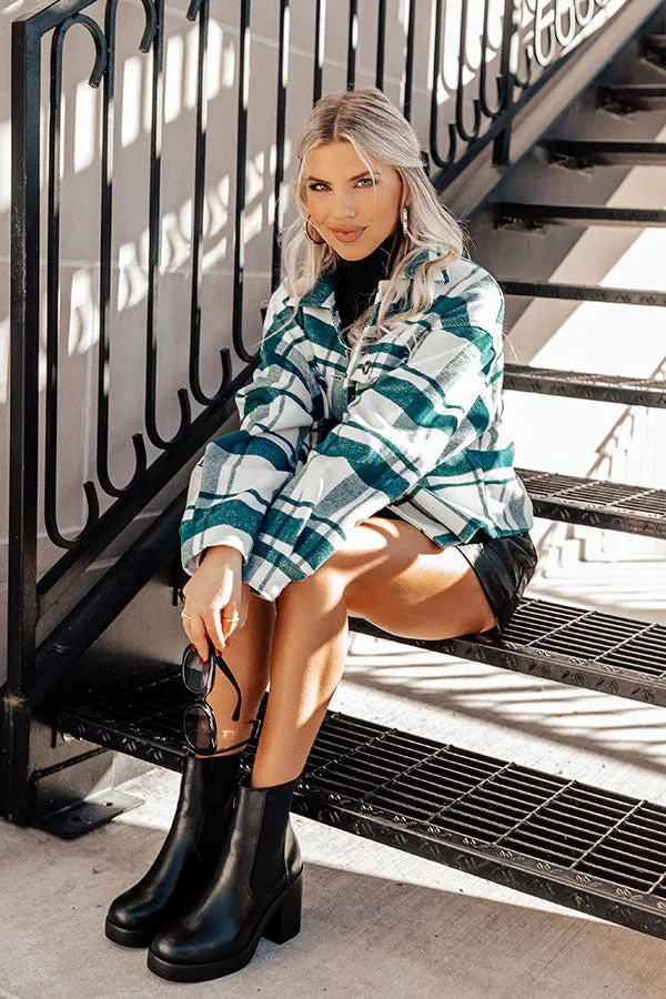 Easy Rider Plaid Jacket In Teal