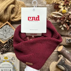 English rib stitch snood scarf | Garnet