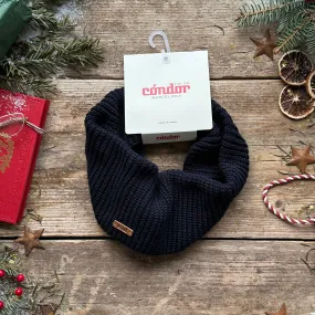 English rib stitch snood scarf | Navy Blue