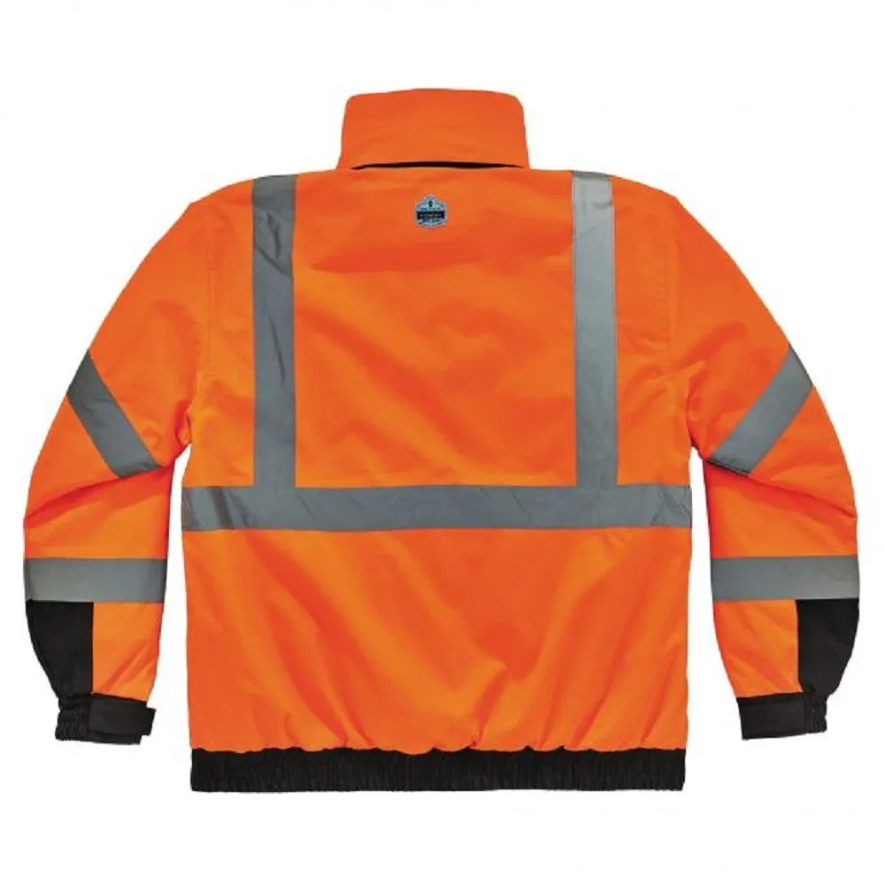 Ergodyne GloWear 8381 Class 3 Hi-Vis 4-in-1 Bomber Jacket – Quilted, 1 Each