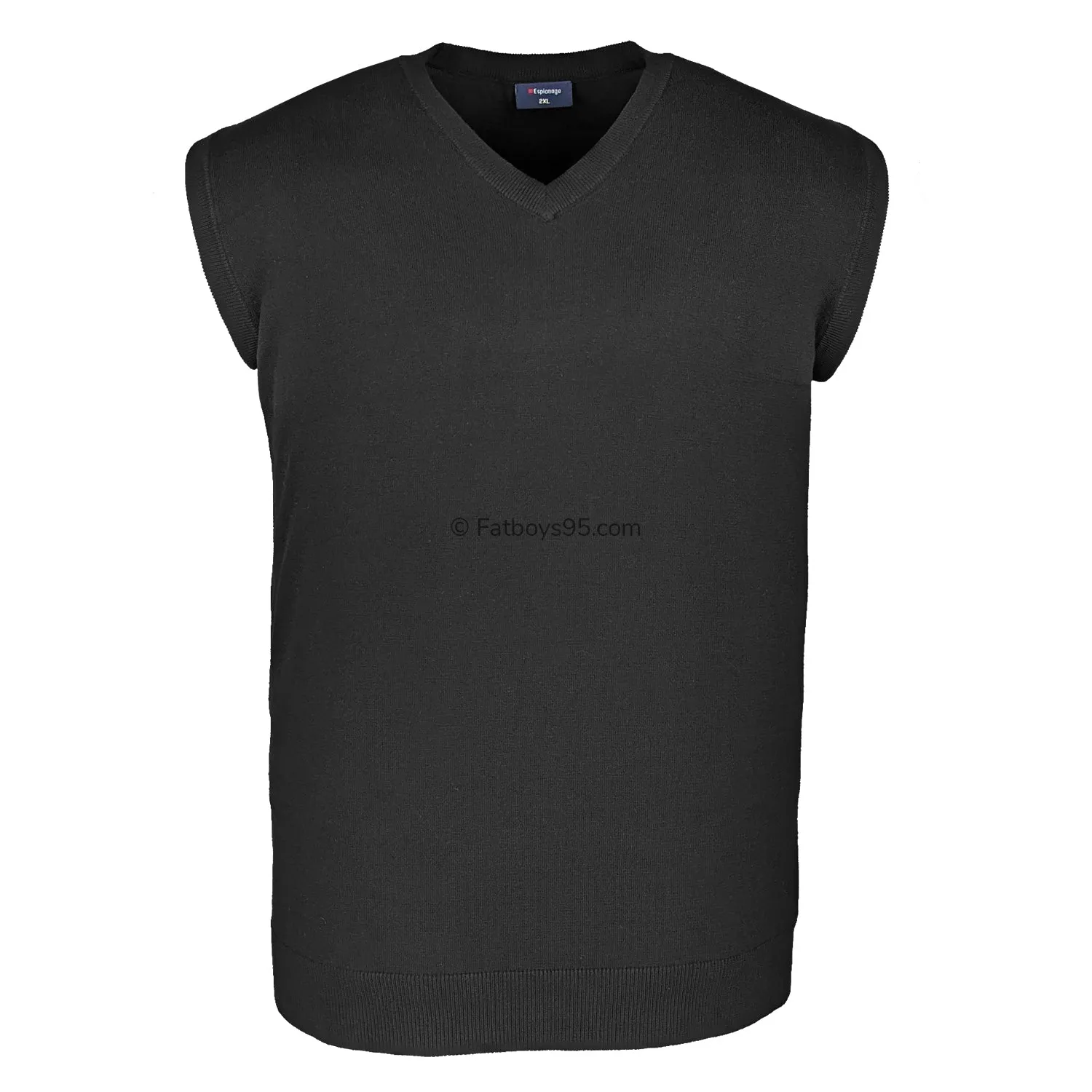 Espionage V Neck Sleeveless Pullover - KW032 - Black