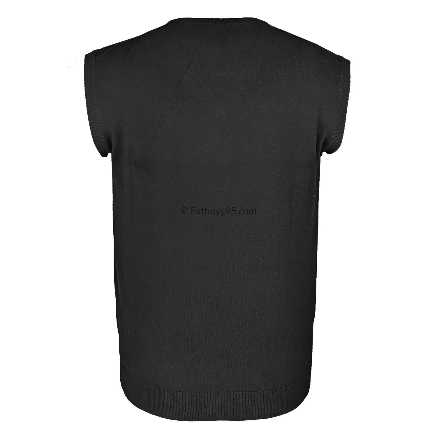 Espionage V Neck Sleeveless Pullover - KW032 - Black