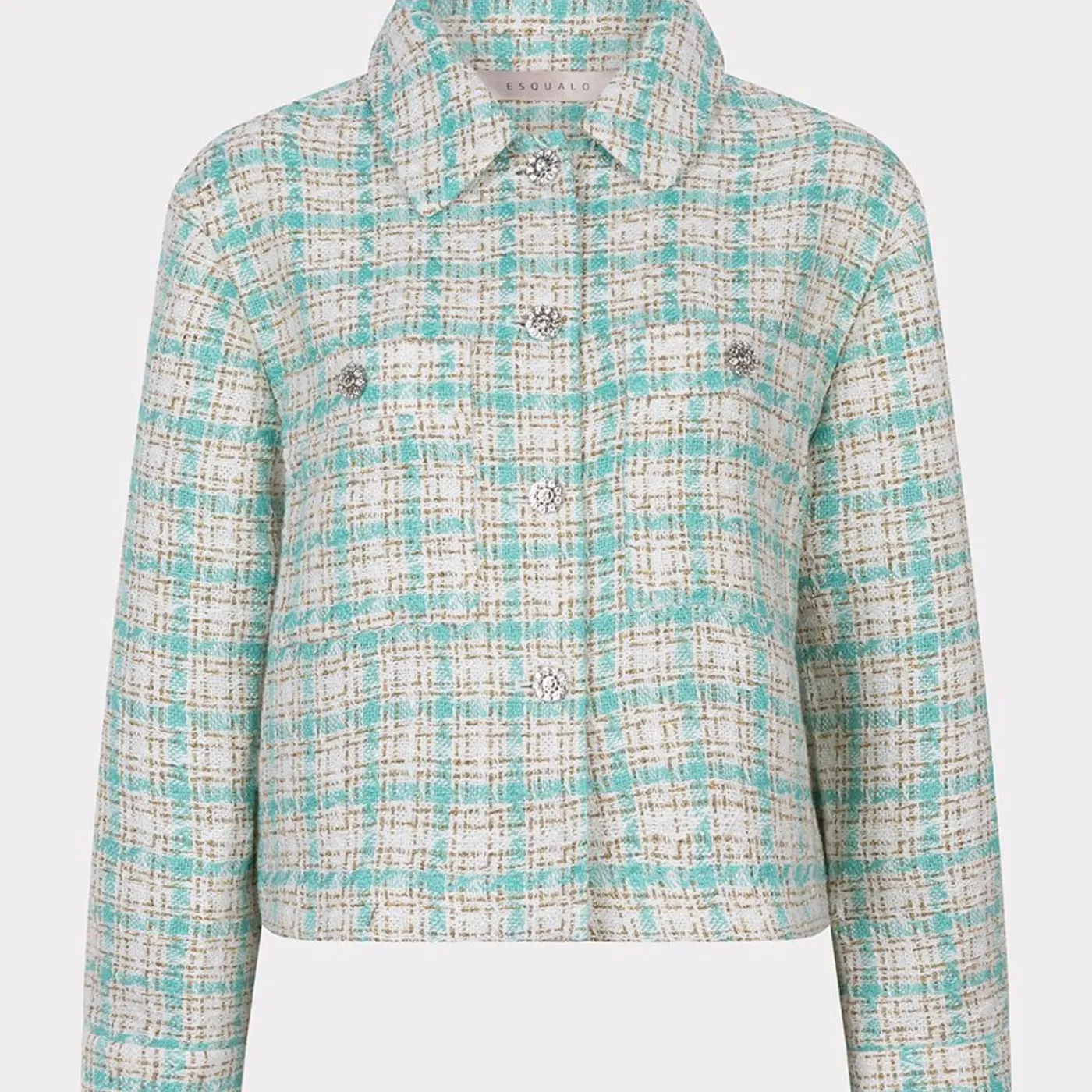 Esqualo Midi Check Blazer | Off White / Blue