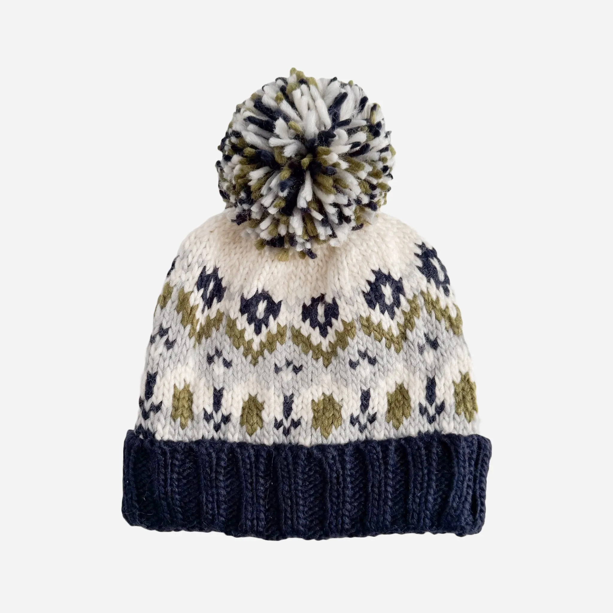 Fairisle Knit Hat, Navy