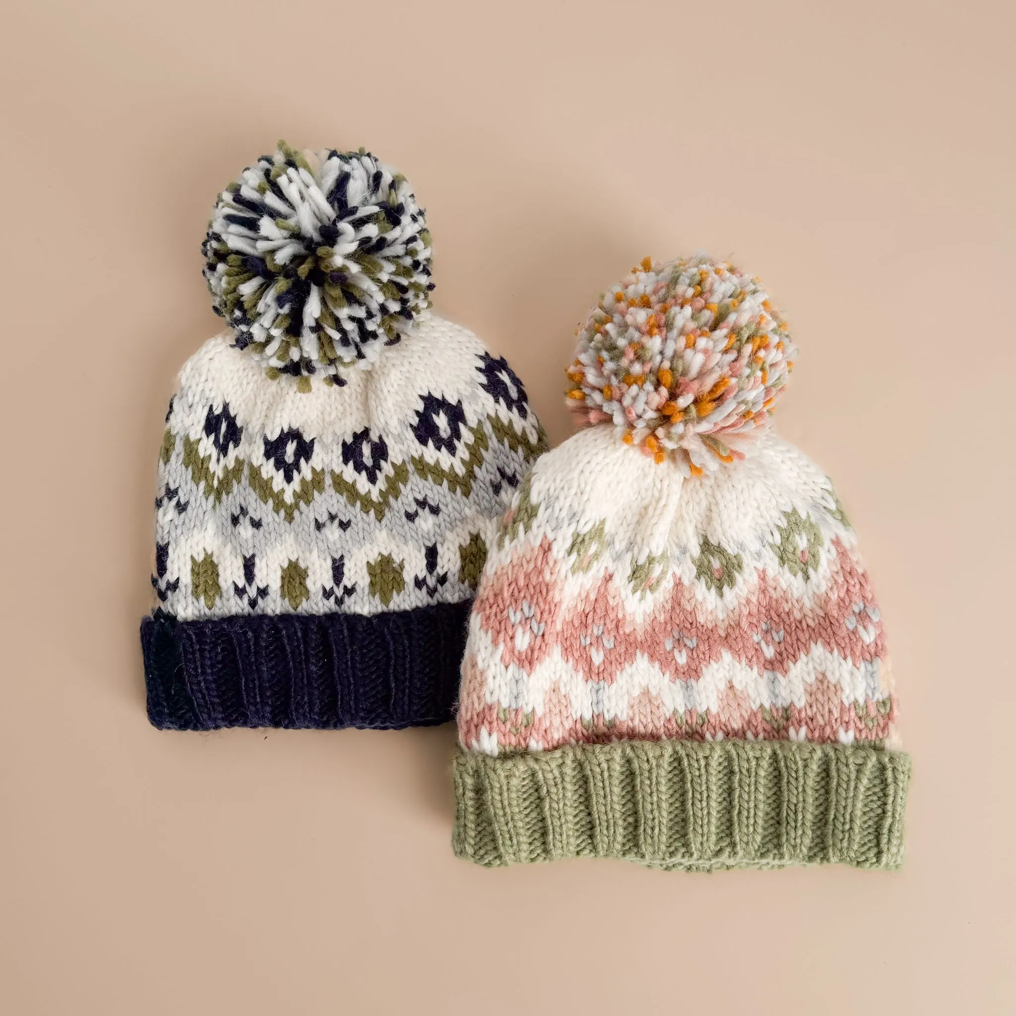 Fairisle Knit Hat, Pastel