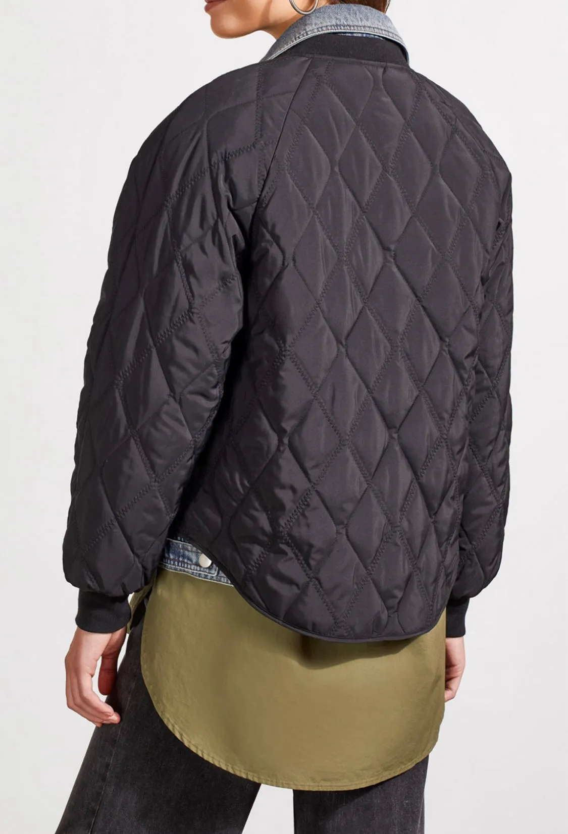 Fooler Quilted Bomber Jacket Black style 56310