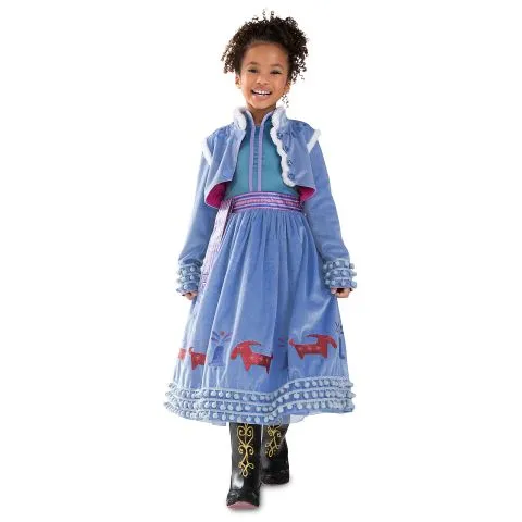 Frozen inspired Anna Princess costume for Girls with Snow Flake Accessories set