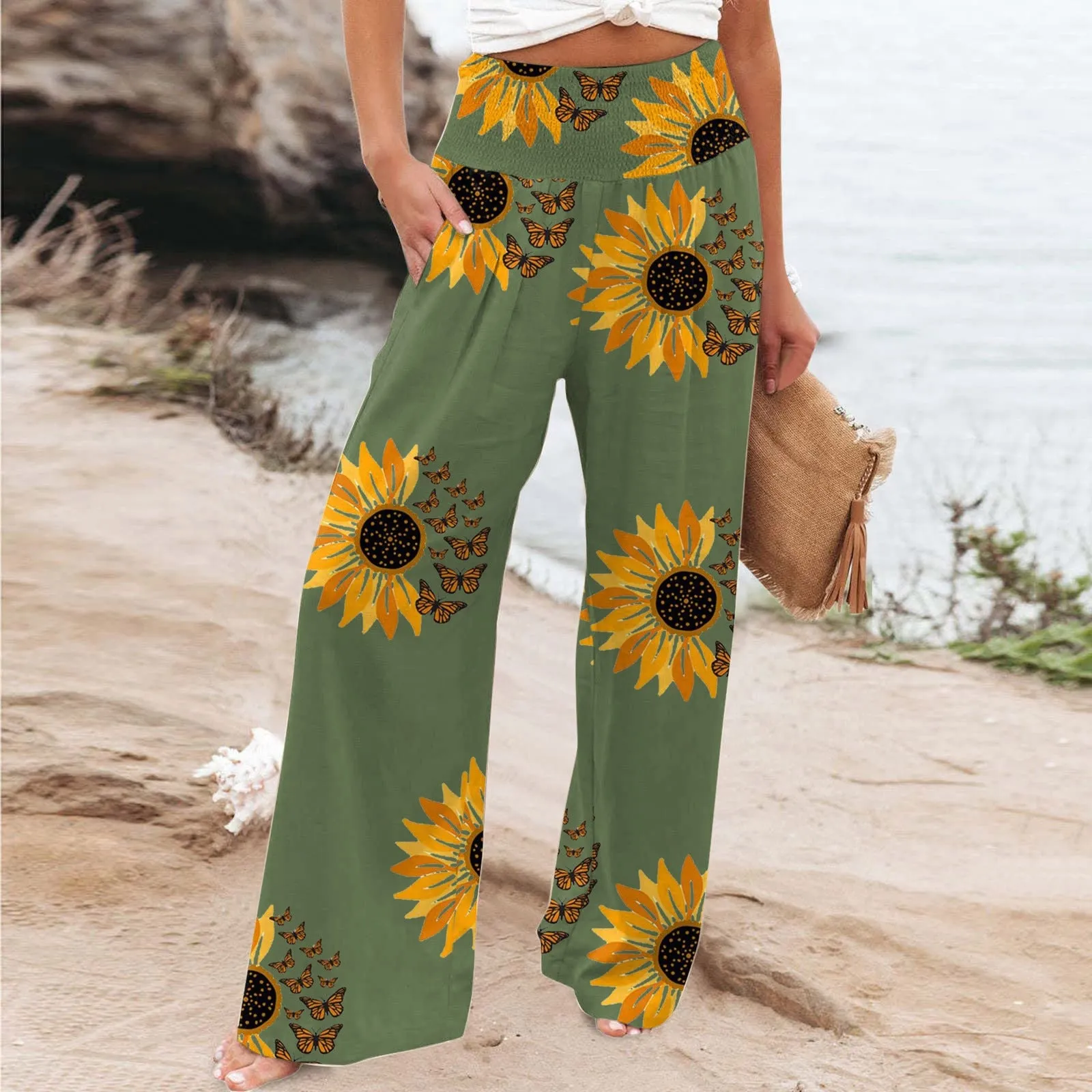 Funki Buys | Pants | Women's Boho Wide Leg Long Pants