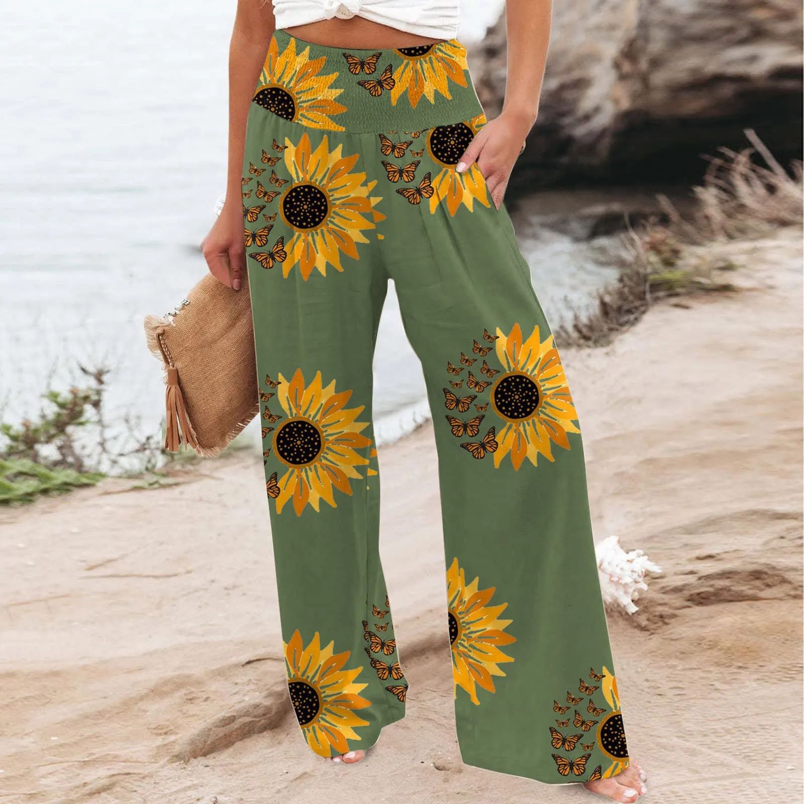 Funki Buys | Pants | Women's Boho Wide Leg Long Pants