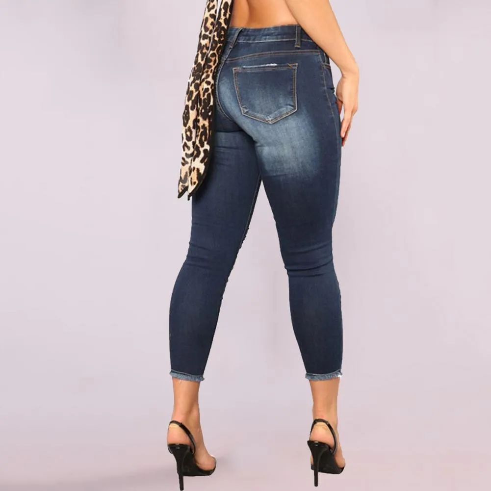 Funki Buys | Pants | Women's High Waist Denim Ripped Jeans