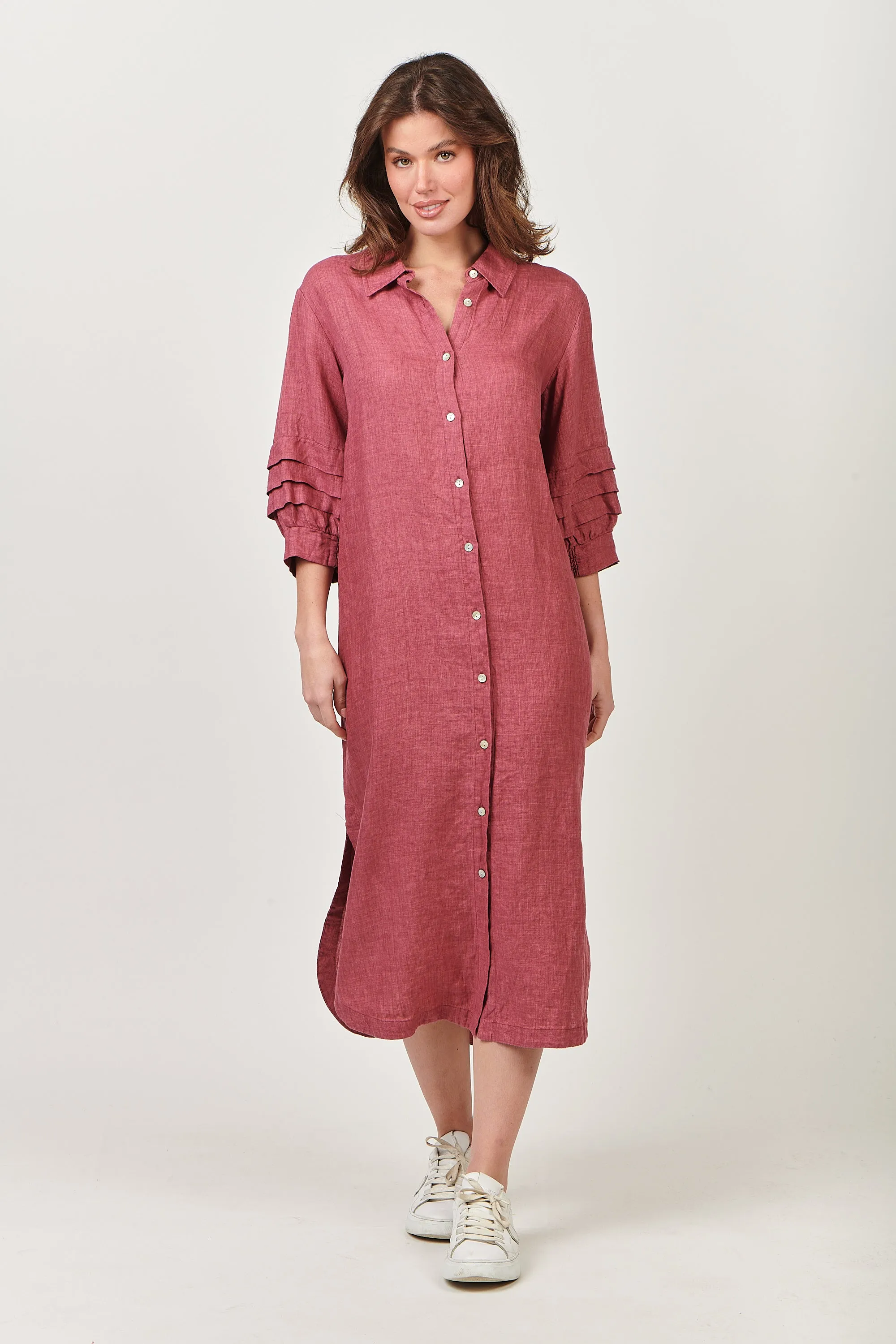 GA488 Shift Midi Dress in Rhubarb