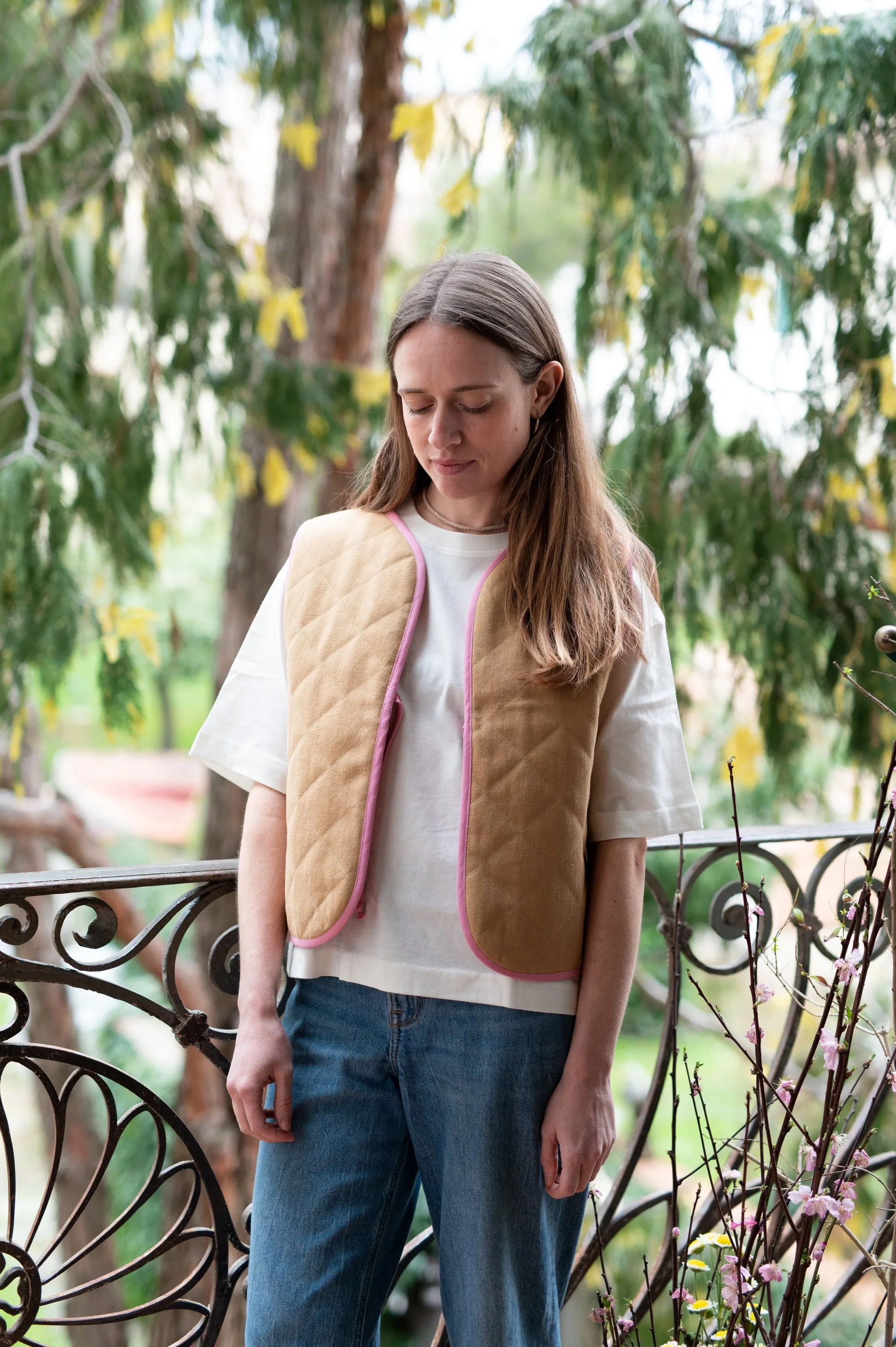 GILET reversibile <br> trapuntato di cotone