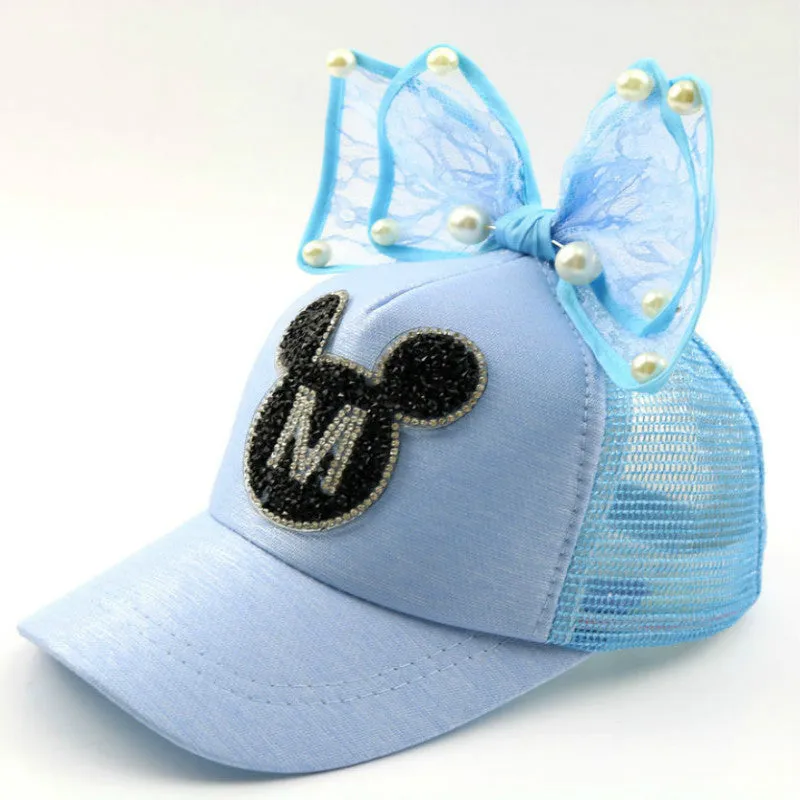 Girl Big Bow With Pearls Baseball Cap