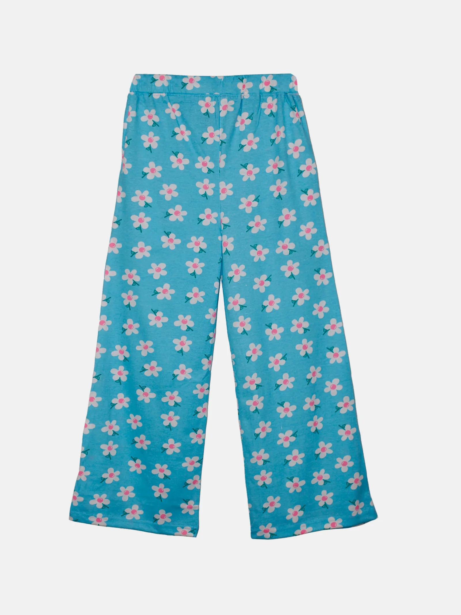 Girls Cotton Floral Printed Flared Pajama