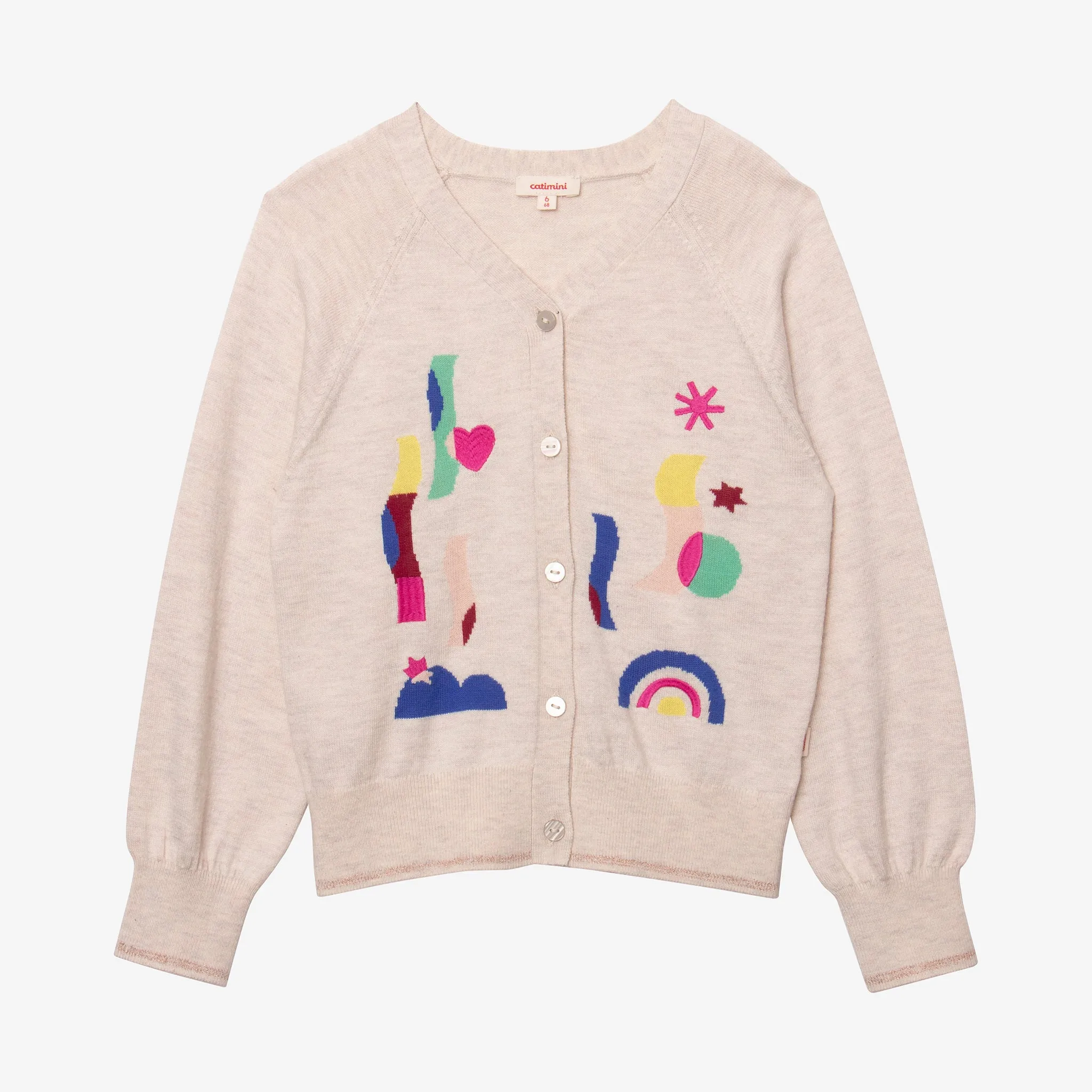 Girls' graphic style cardigan