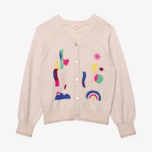 Girls' graphic style cardigan