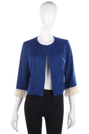 Harold K California by Hal Krasell Blue Jacket with Lace UK 8/10