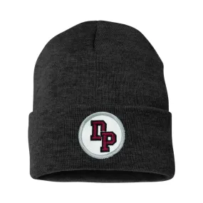 Heather Black De Pere Interlocking DP Beanie Winter Fleece Lined Hat