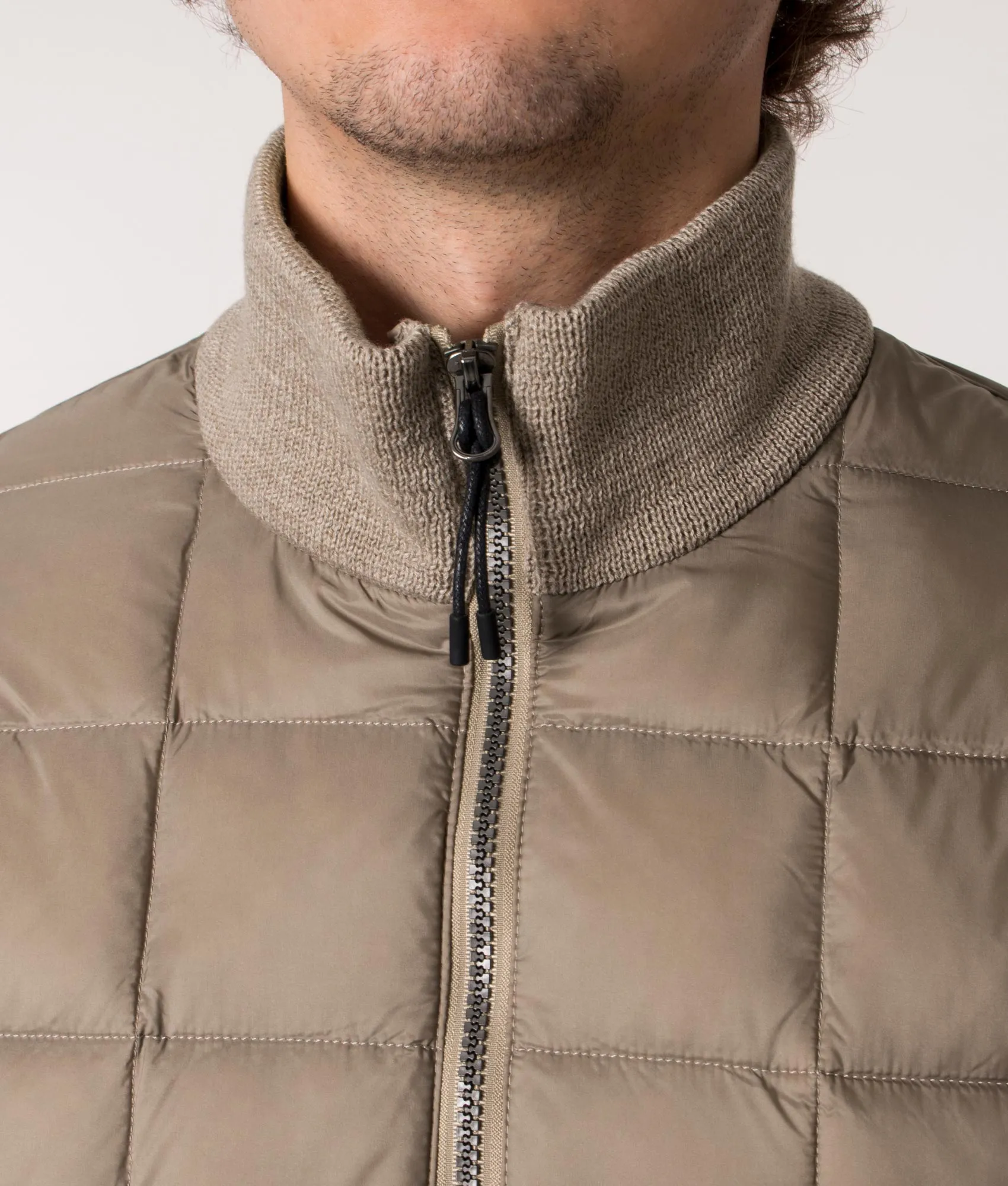 High Neck Down Hybrid Jacket