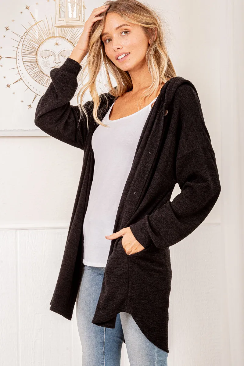 Hooded Button Down Cardigan