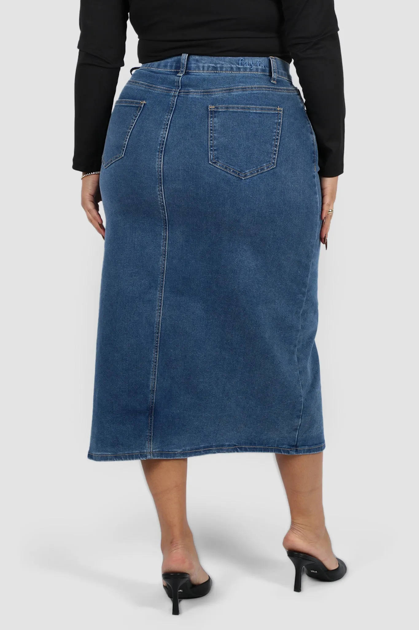 HUDSON MIDI SKIRT DEEP BLUE