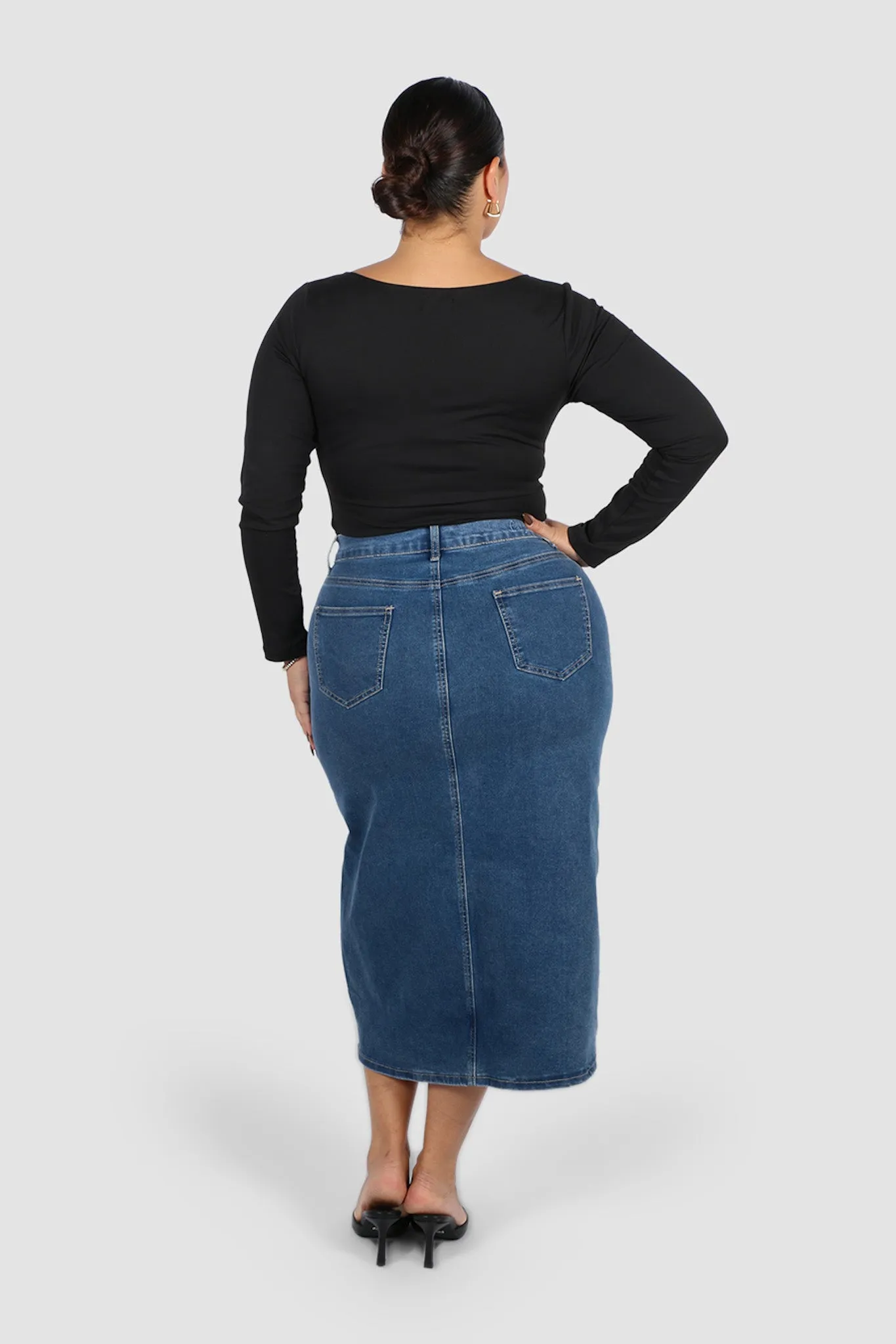 HUDSON MIDI SKIRT DEEP BLUE