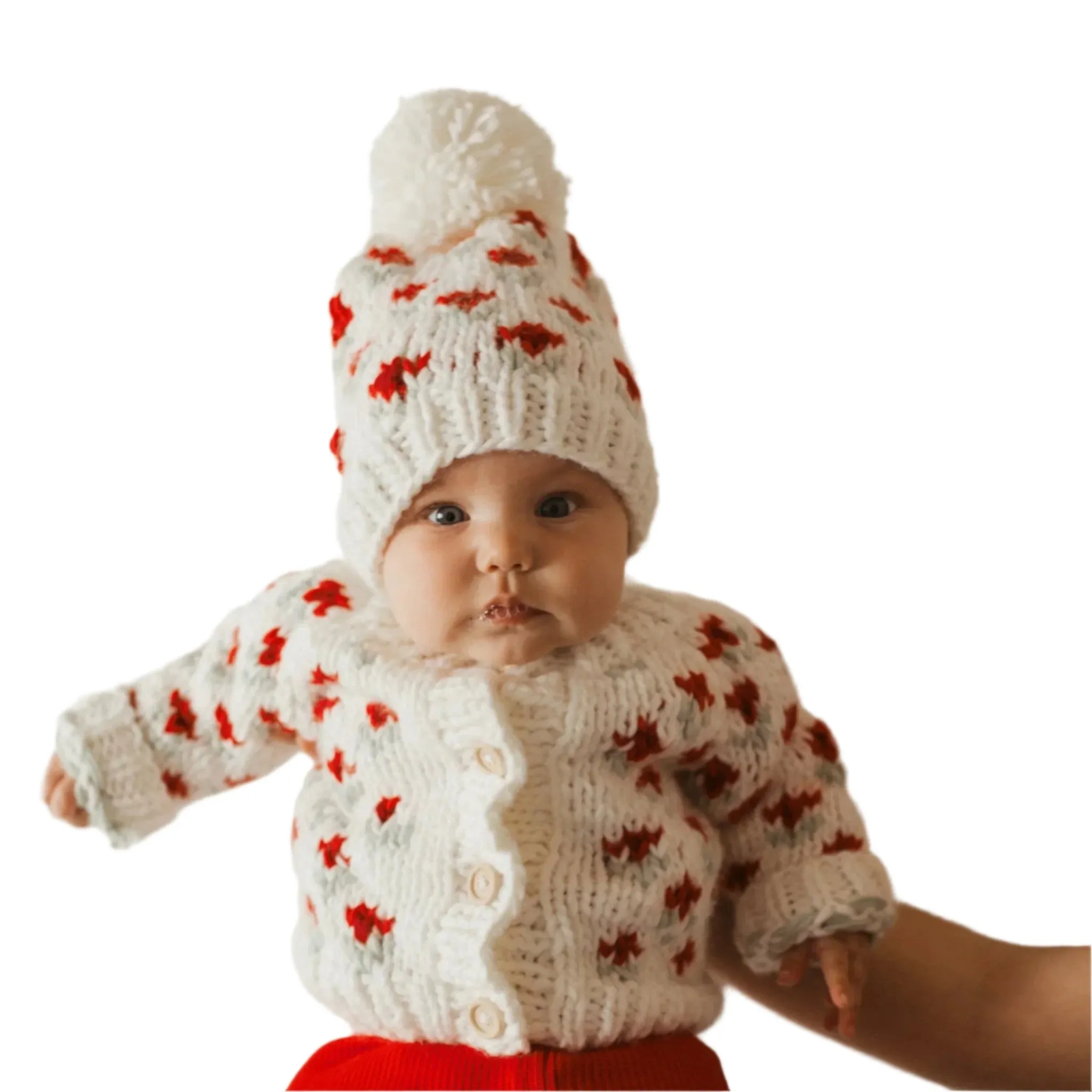 Huggalugs Bitty Blooms Holiday Cardigan