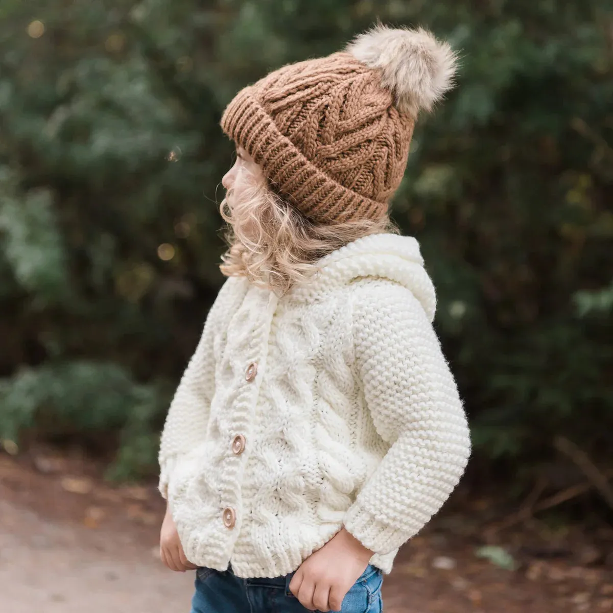 Huggalugs Pecan Pom Pom Beanie