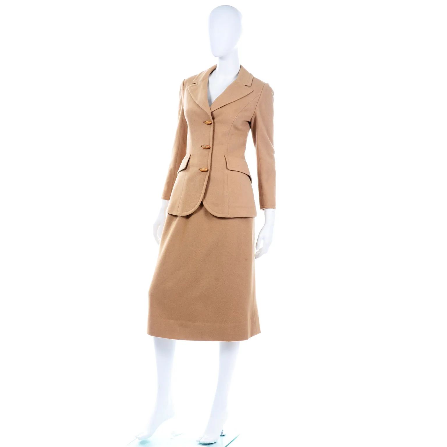 Hurwitz Couture Vintage Camel Hair Skirt Suit