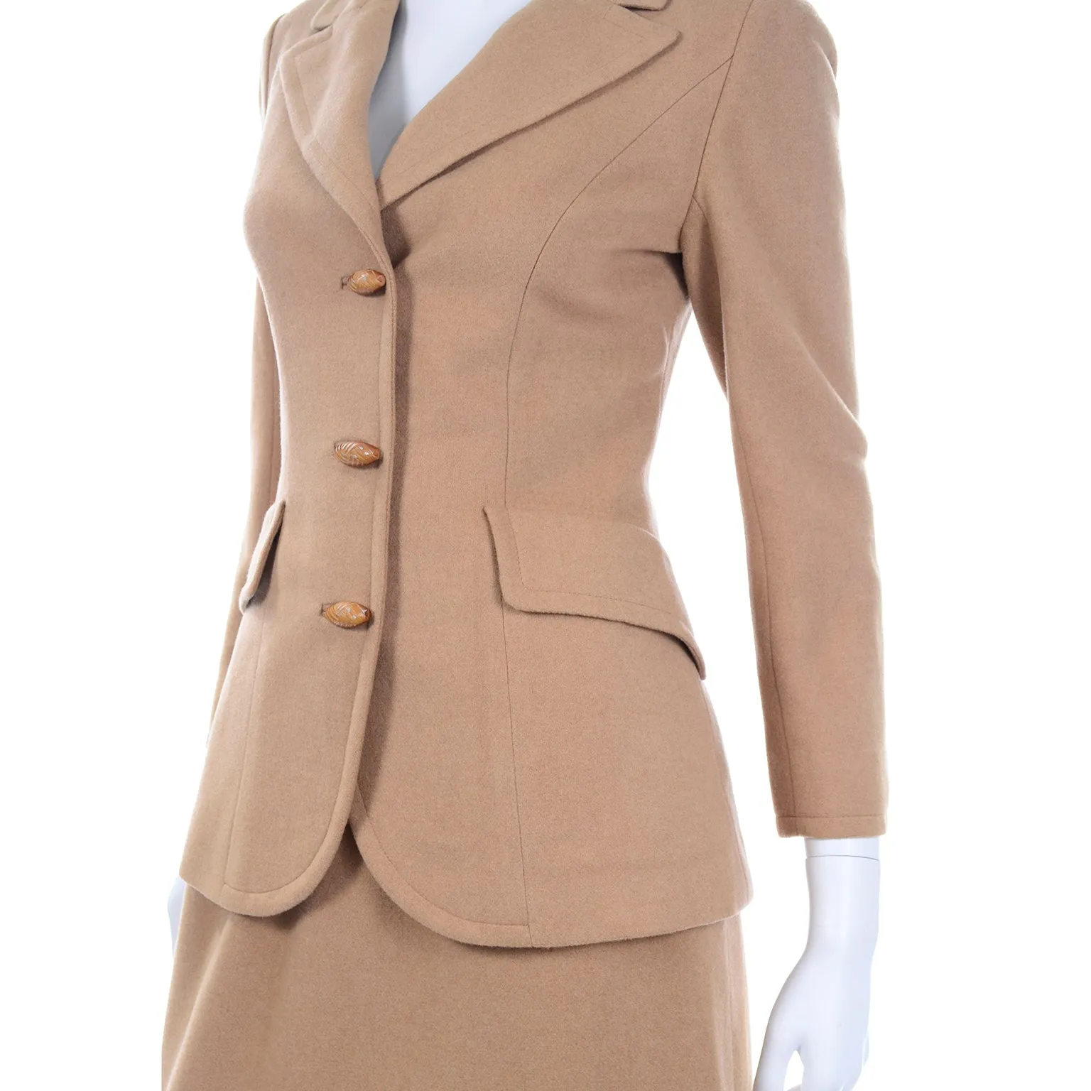 Hurwitz Couture Vintage Camel Hair Skirt Suit