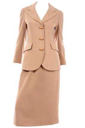 Hurwitz Couture Vintage Camel Hair Skirt Suit