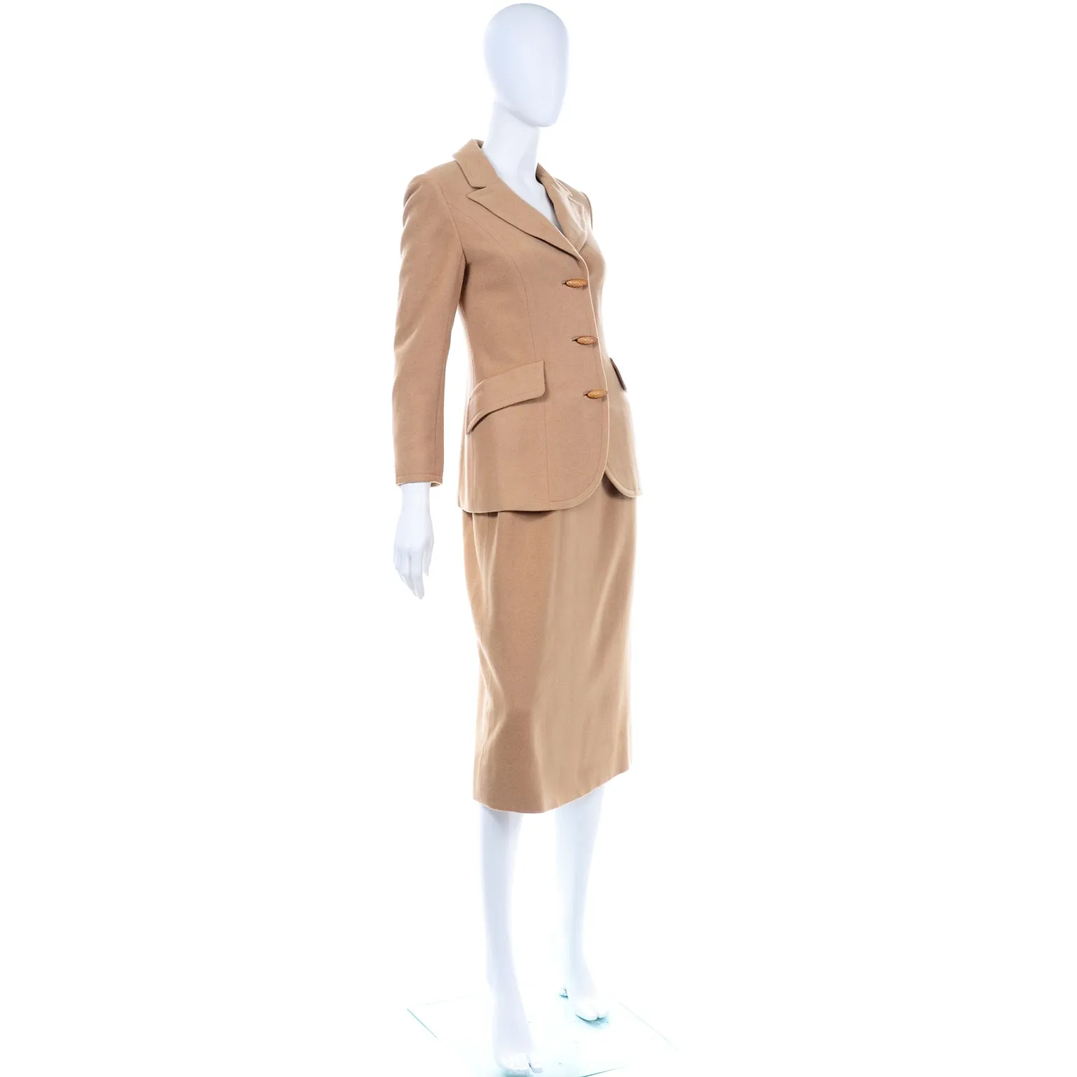 Hurwitz Couture Vintage Camel Hair Skirt Suit