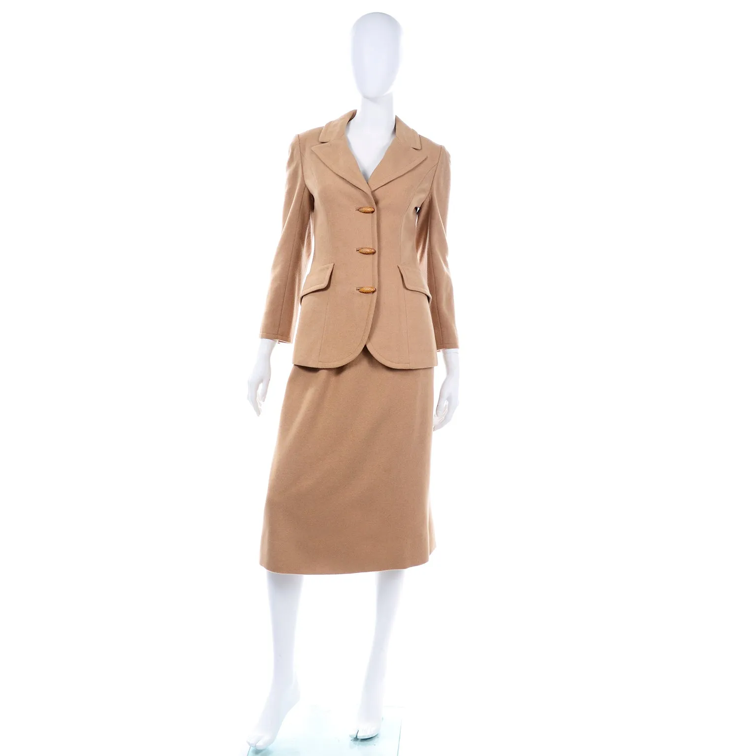 Hurwitz Couture Vintage Camel Hair Skirt Suit