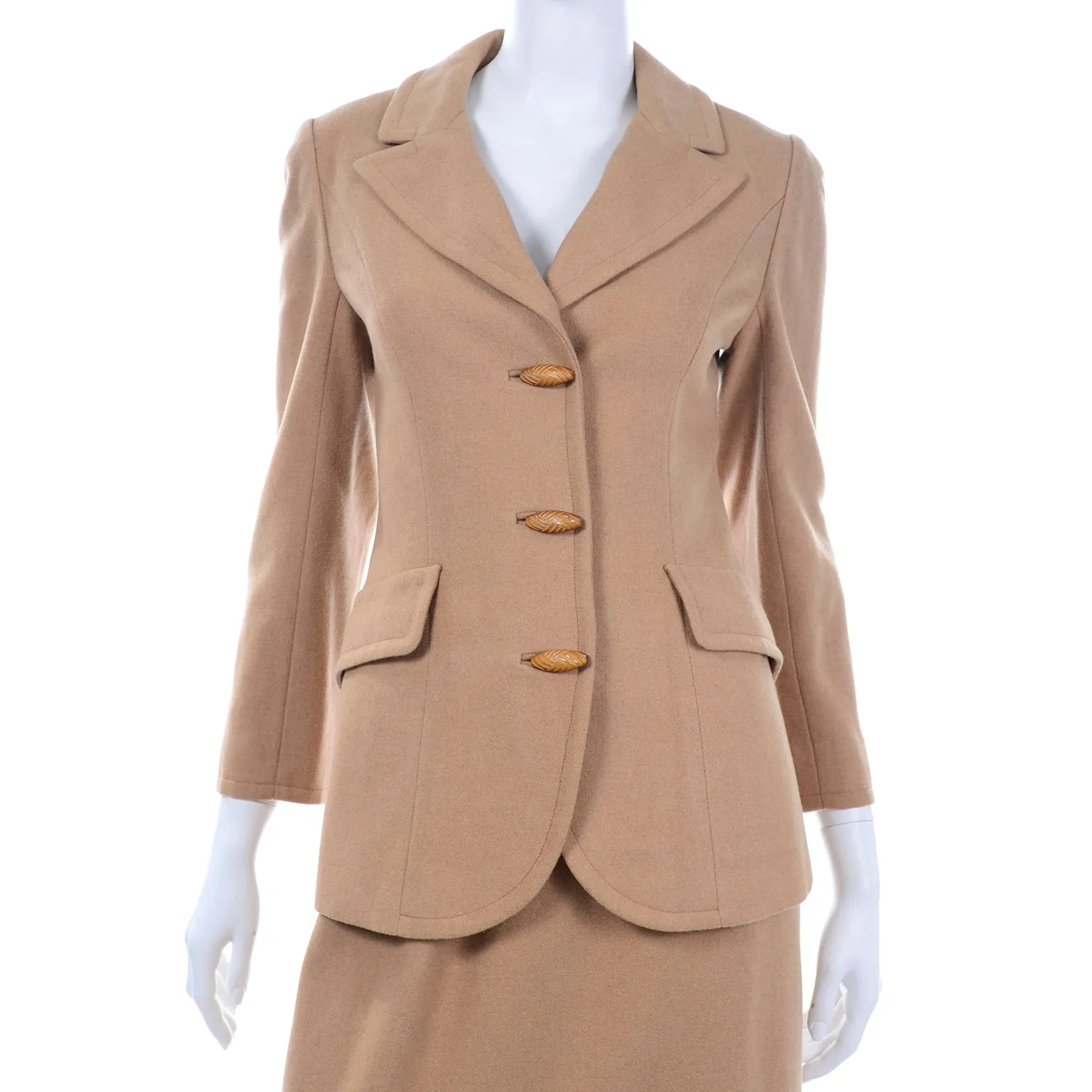 Hurwitz Couture Vintage Camel Hair Skirt Suit