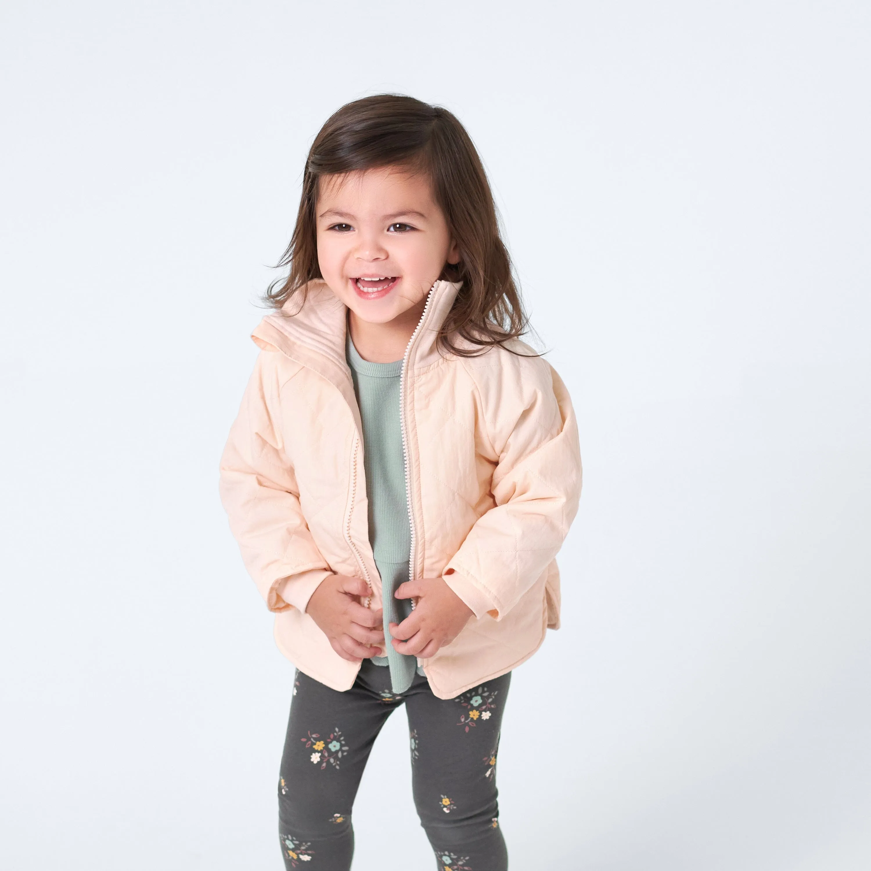 Infant & Toddler Girls Blush Pink Quilted Jacket