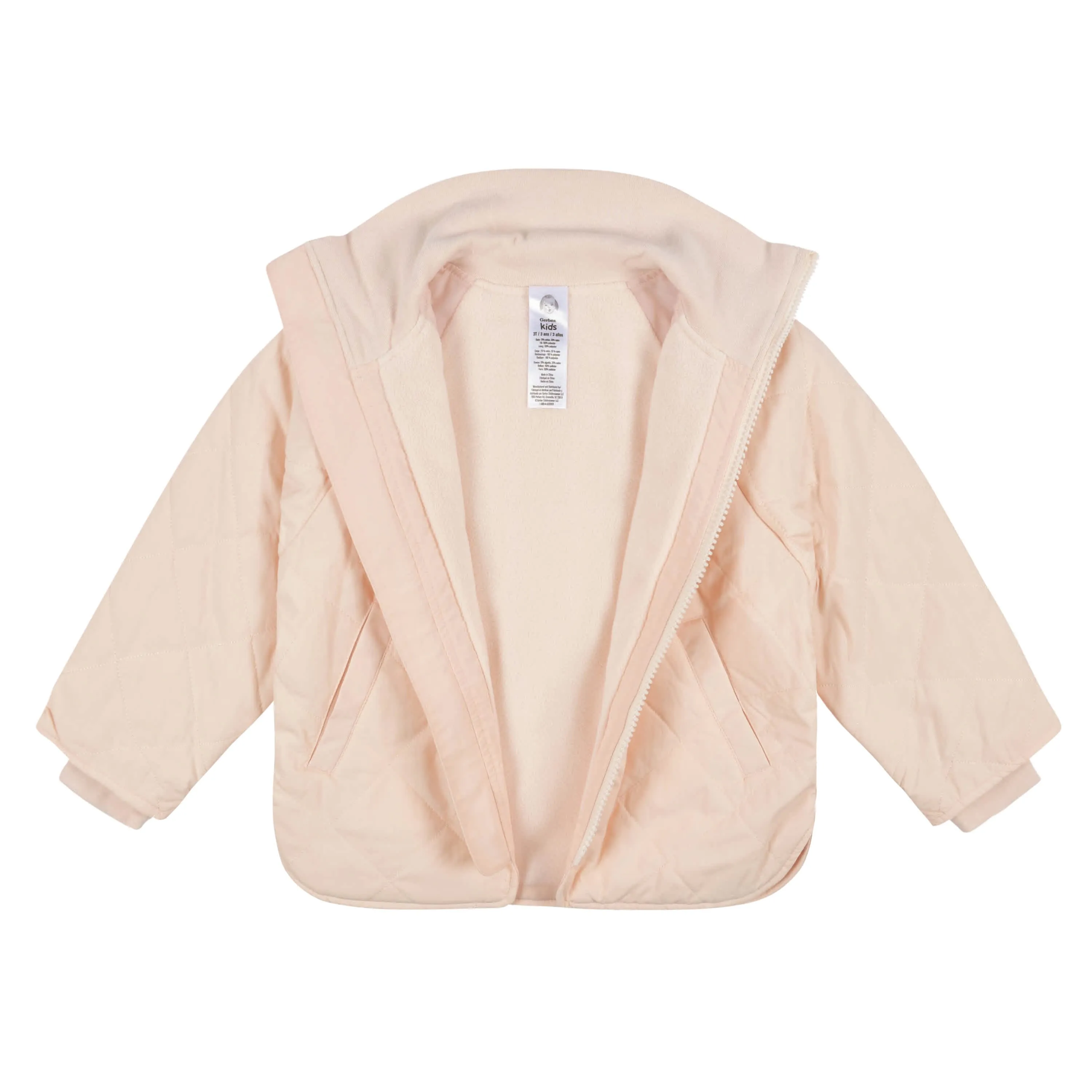 Infant & Toddler Girls Blush Pink Quilted Jacket