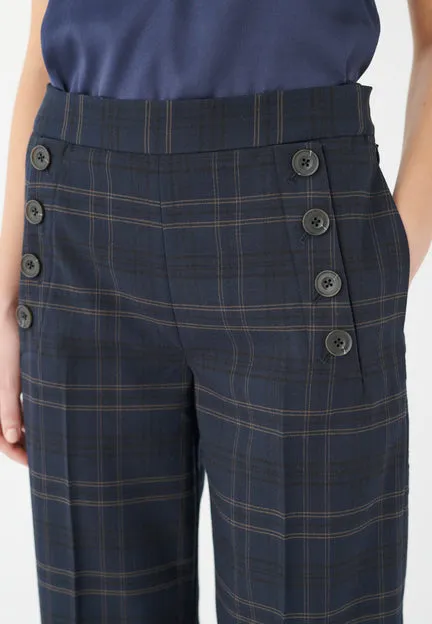 Ishina Navy Check Pants