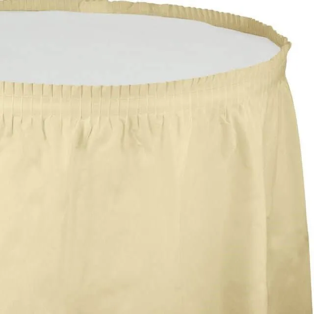 Ivory Plastic Table Skirt