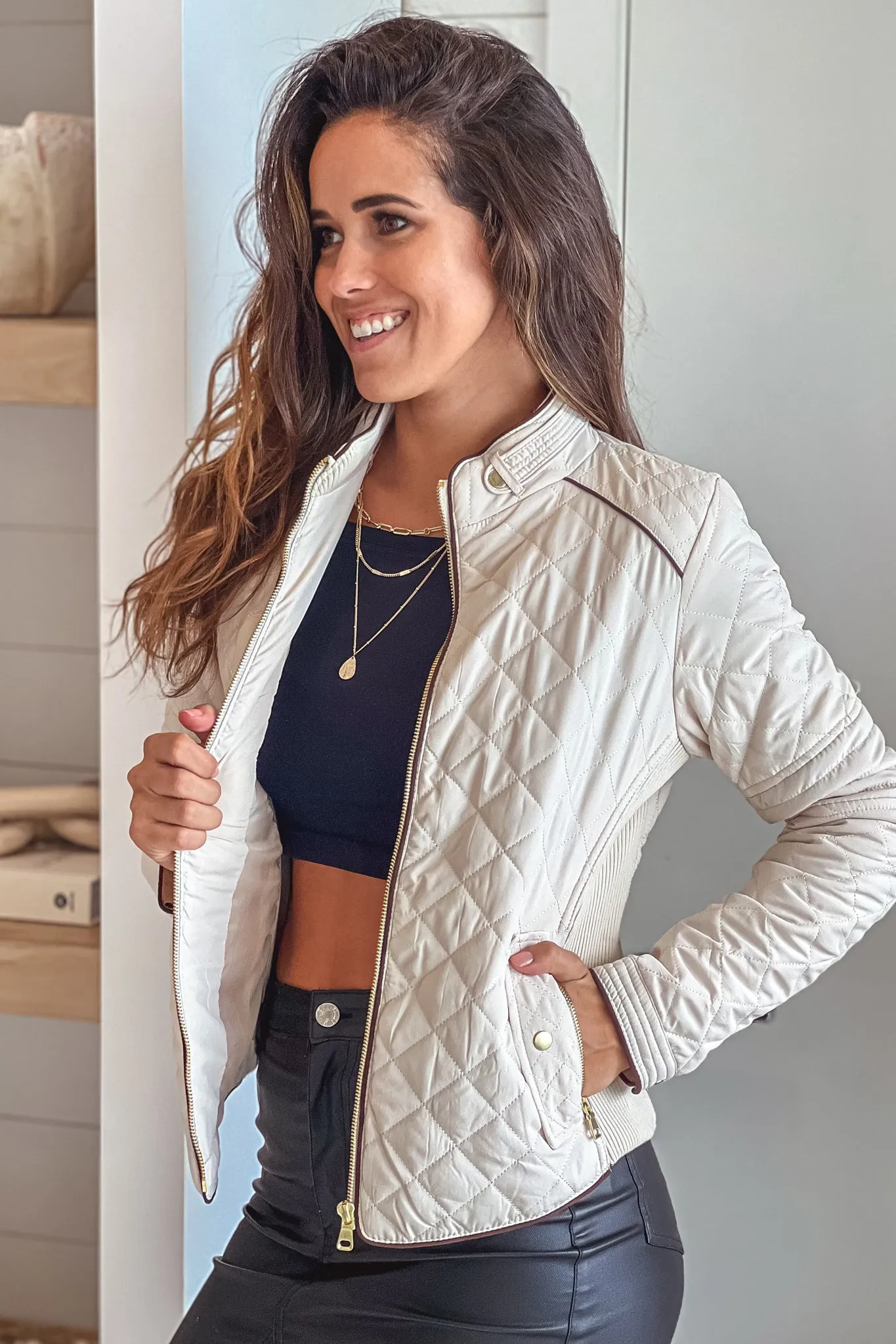 Ivory Quilted Jacket