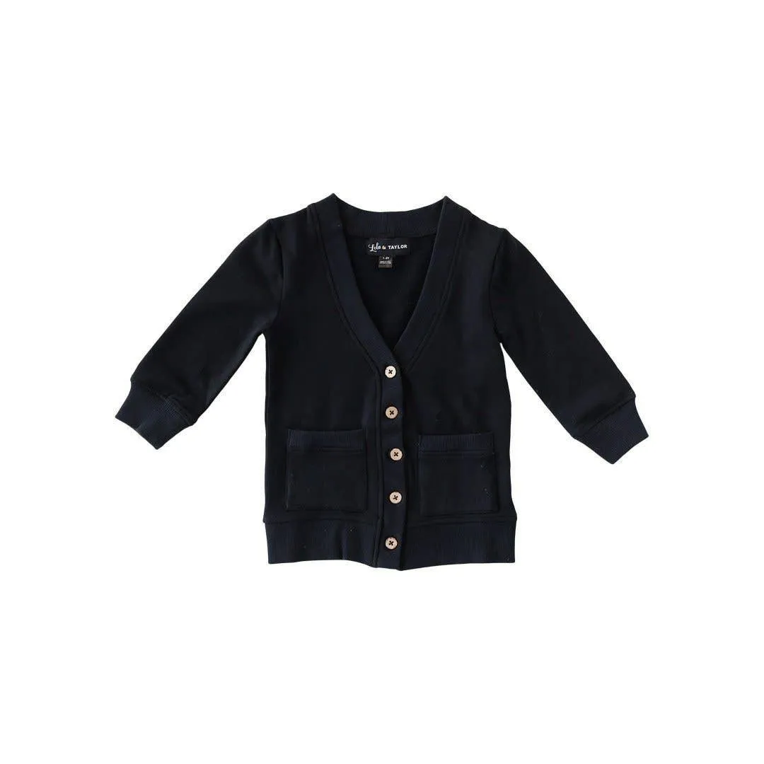 Jet Black Kids Cardigan