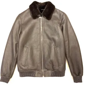 Kashani Brown Lambskin Bomber Jacket