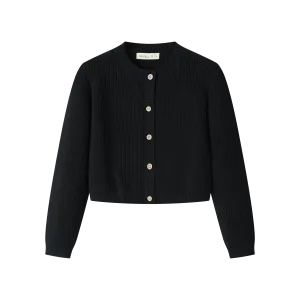 KNIT CARDIGAN-BLACK