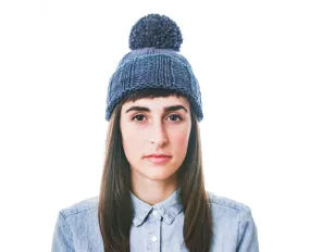 Knit Pompom Toque, made in Canada from pure wool